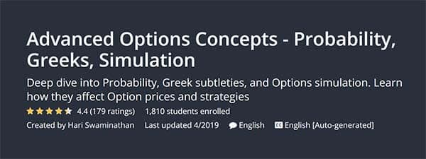 Advanced Options Concepts - Probability, Greeks, Simulation​