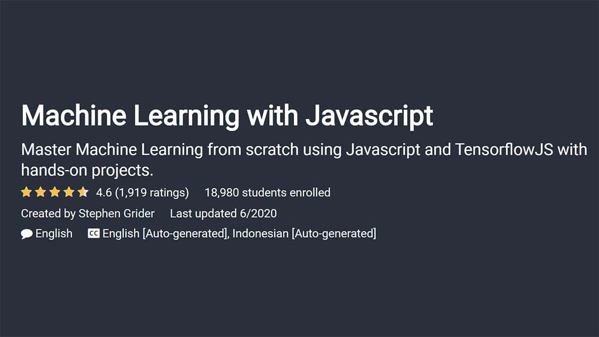Machine Learning with JavaScript (Udemy)