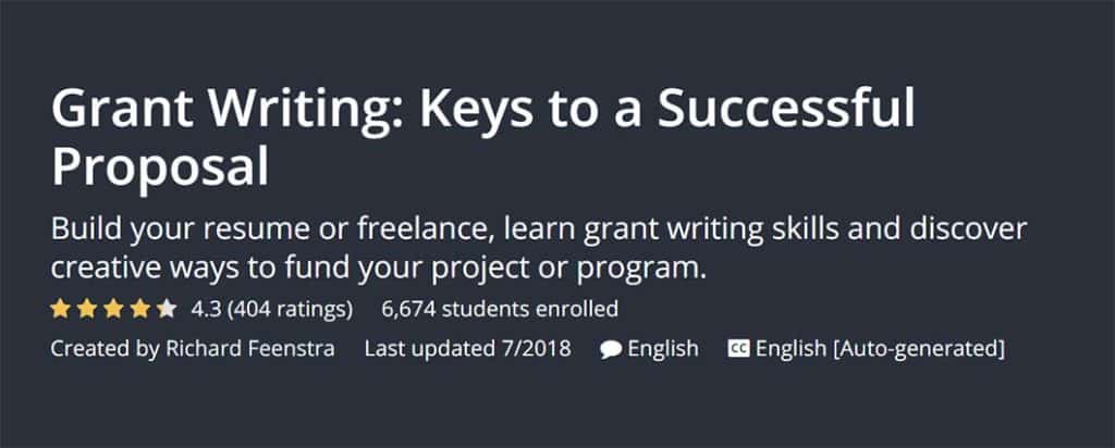 Udemy: Grant Writing - Keys to a Successful Proposal