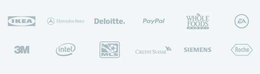 Logos of corporate clients using DataCamp for Business