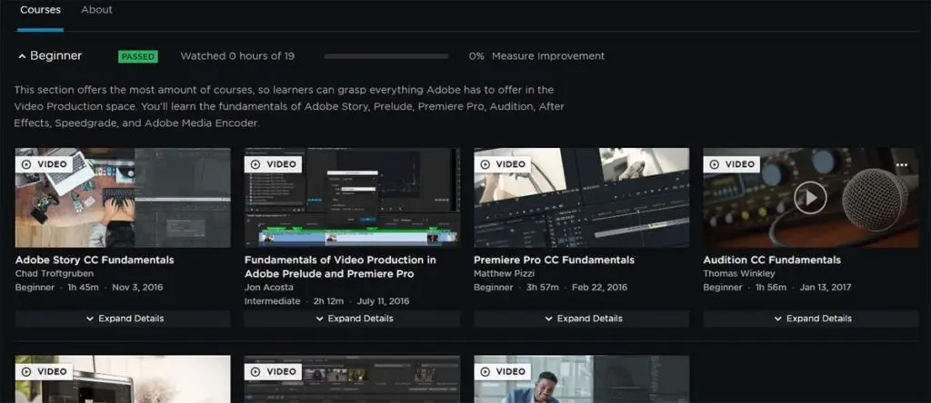 Pluralsight Adobe and Video Production Path