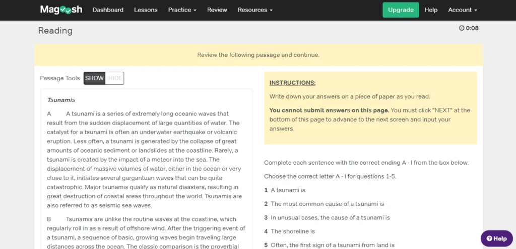 Magoosh IELTS prep course