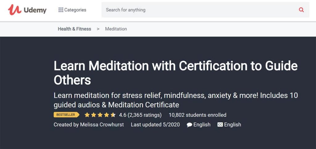 Best for Aspiring Meditation Guides: Learn Meditation with Certification to Guide Others (Udemy)