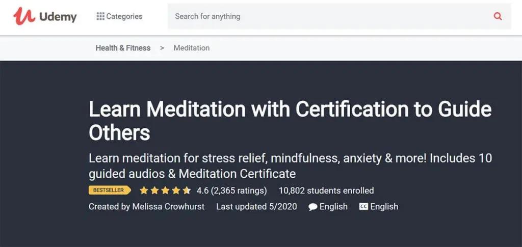 Best for Aspiring Meditation Guides: Learn Meditation with Certification to Guide Others (Udemy)