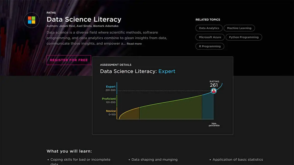 Data Science Literacy Path (Pluralsight)