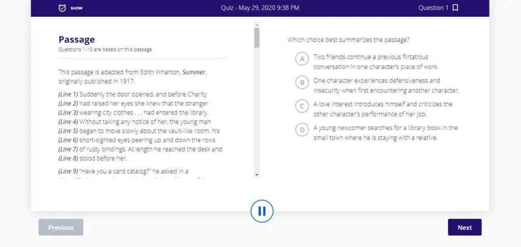 Kaplan SAT quizzes