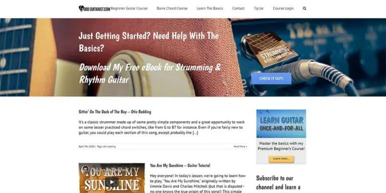 An example guitar course built on Thinkific