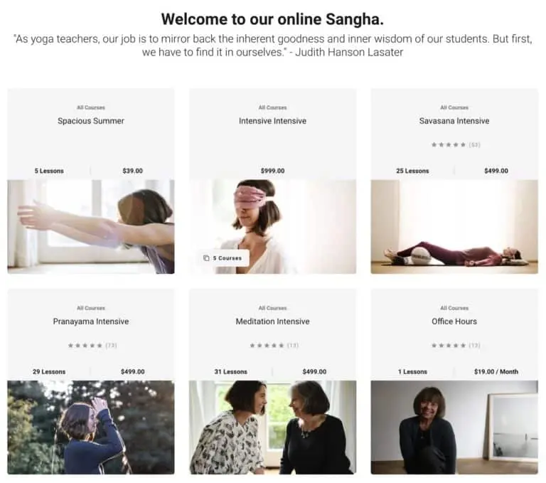 Example of Thinkific author: Living Your Yoga