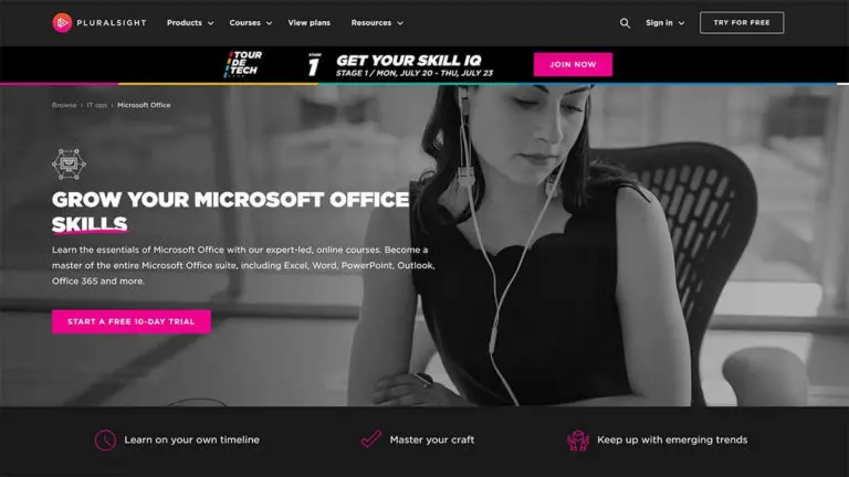 Best for Intermediate: Level Up Your Microsoft Office Skills (Pluralsight)