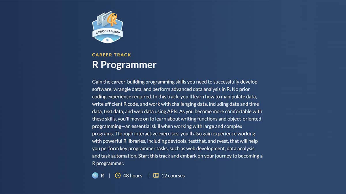 Best Overall: R Programmer (DataCamp)