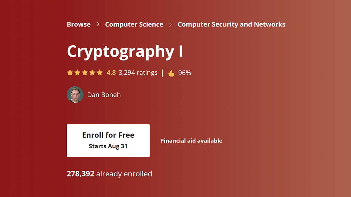 Cryptography (Coursera x Stanford University)