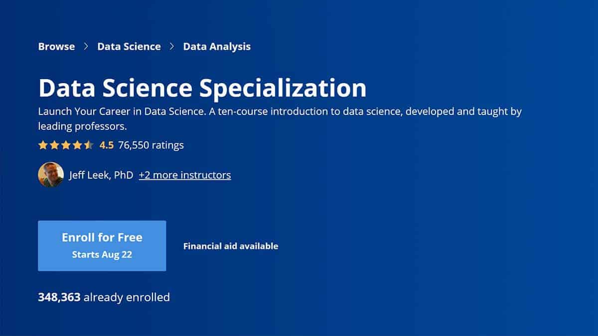 Data Science Specialization (Coursera x John Hopkins University)