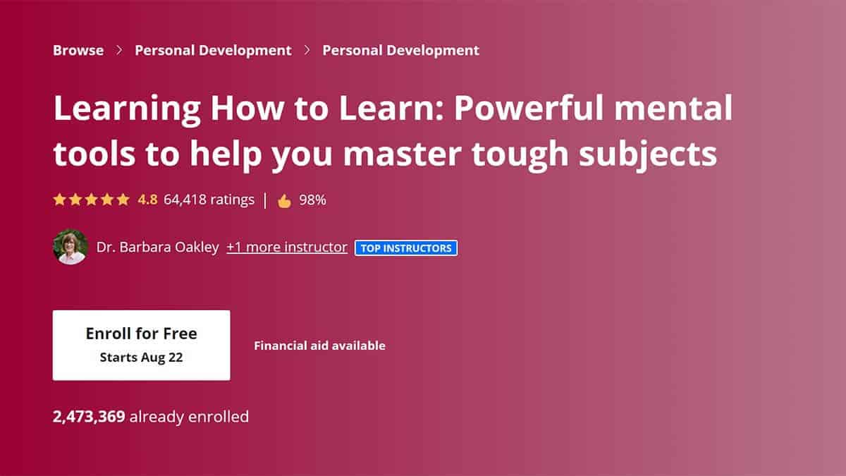 Learning How to Learn (Coursera x McMaster University & University of California San Diego)