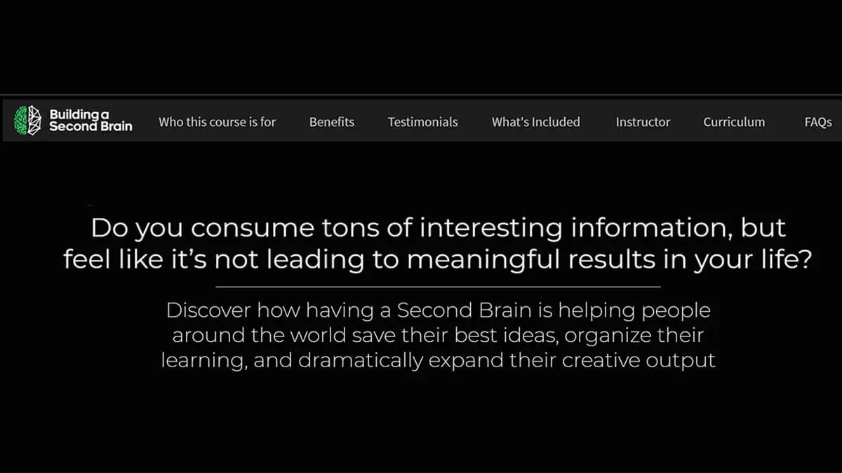 Best for Organization: Building A Second Brain (buildingasecondbrain.com)