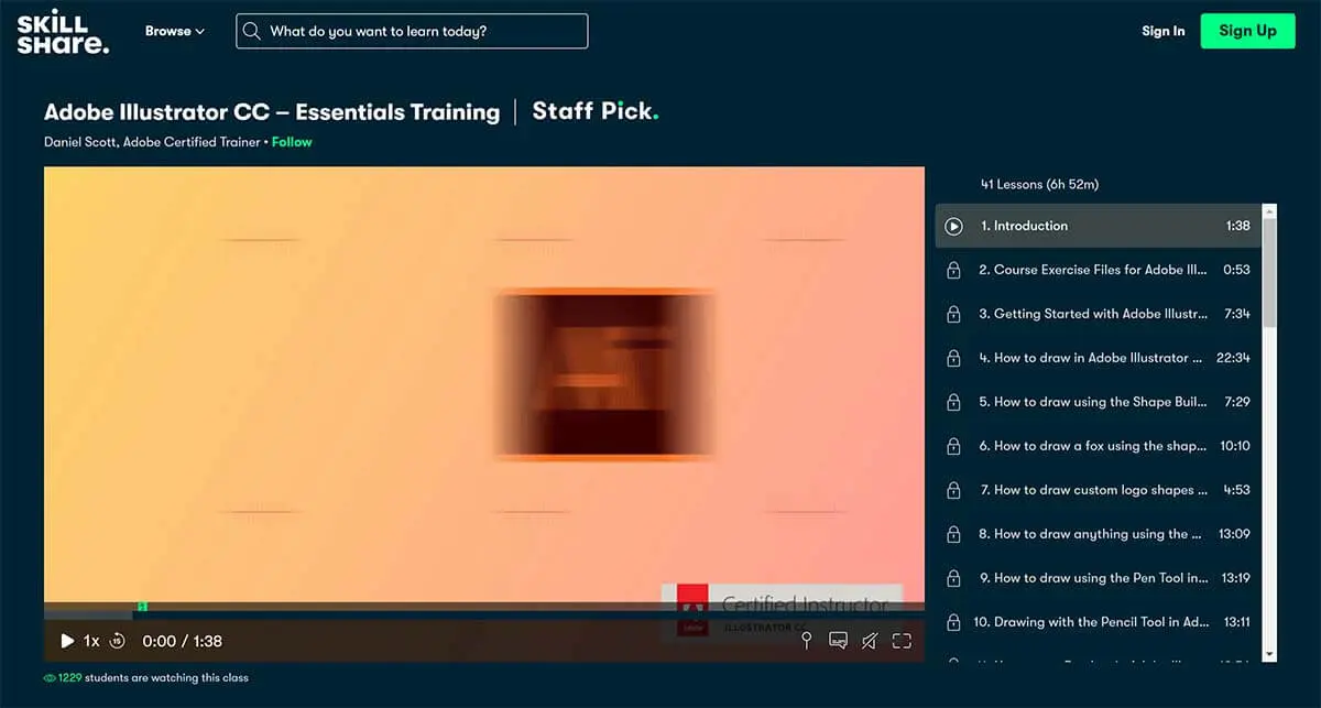 Best for Adobe Illustrator: Adobe Illustrator CC – Essentials Training