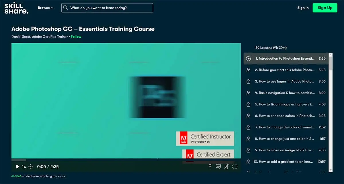 Best for Adobe Photoshop: Adobe Photoshop CC – Essentials Training Course