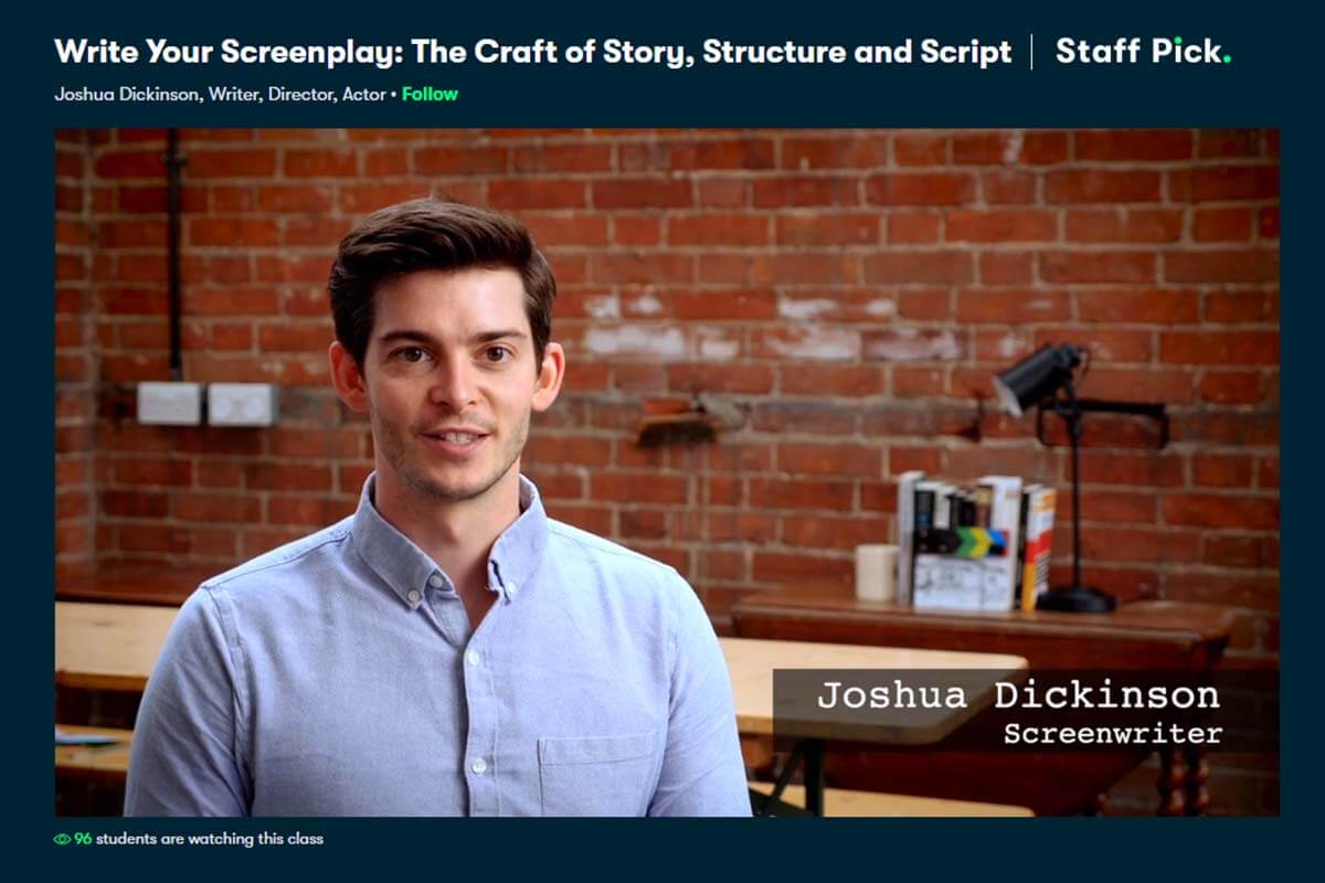 Best Crash Course: Write Your Screenplay: The Craft of Story, Structure, and Script (Skillshare)