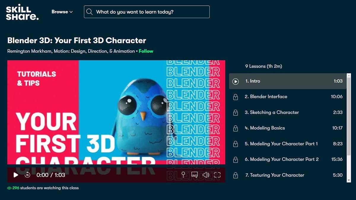 Best Beginner Course: Blender 3D: Your First 3D Character​