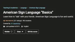 American Sign Language “Basics” (Udemy) logo