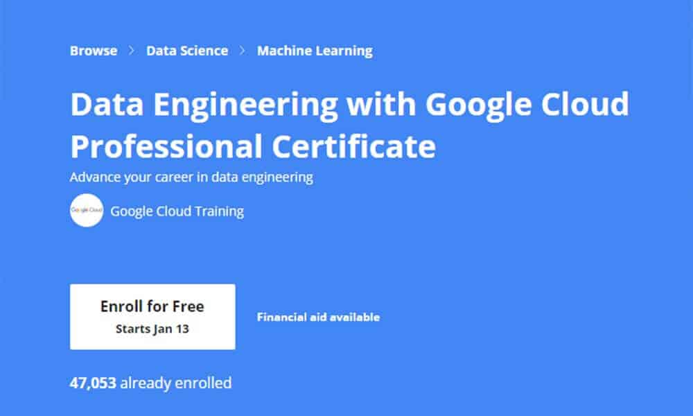 Data Engineering with Google Cloud Professional Certificate (Coursera)