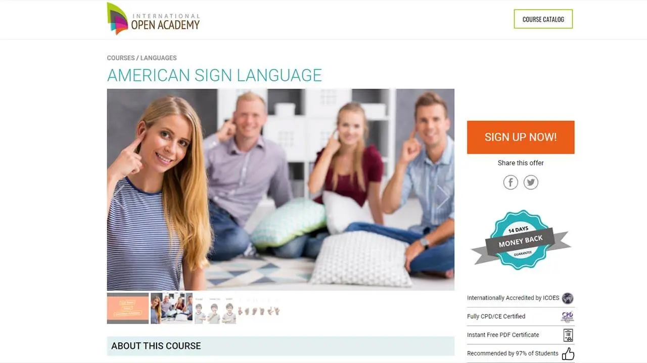 High-Quality & Comprehensive: American Sign Language Online Course (International Open Academy)