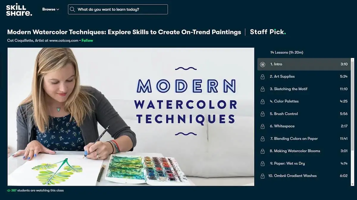 Learn Contemporary Watercoloring Styles: Modern watercolor techniques: explore skills to create on-trend paintings (Skillshare)