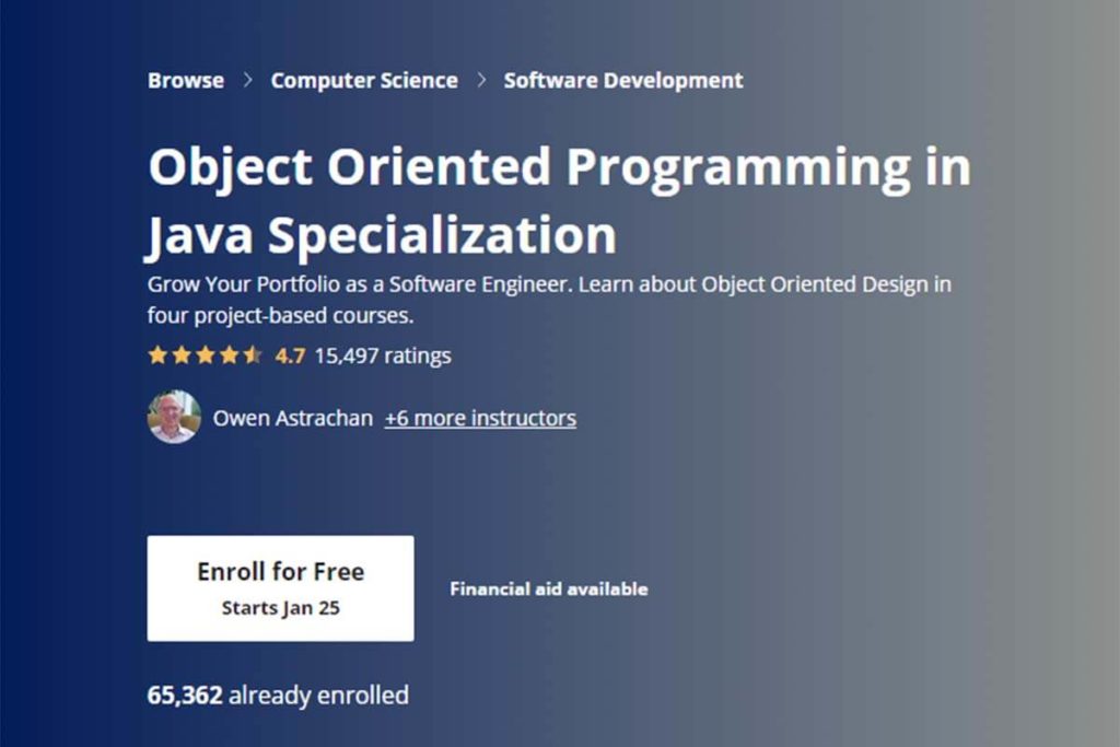 Object-Oriented Programming in Java Specialization (Coursera)