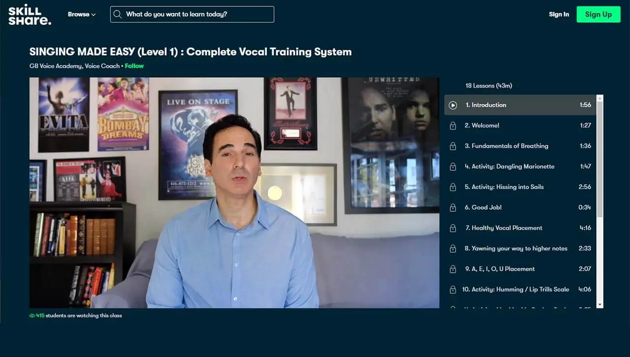 Singing Made Easy (Level 1): Complete Vocal Training System (Skillshare)