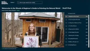 Watercolor in the woods: a beginners guide to painting the natural world (Skillshare) logo