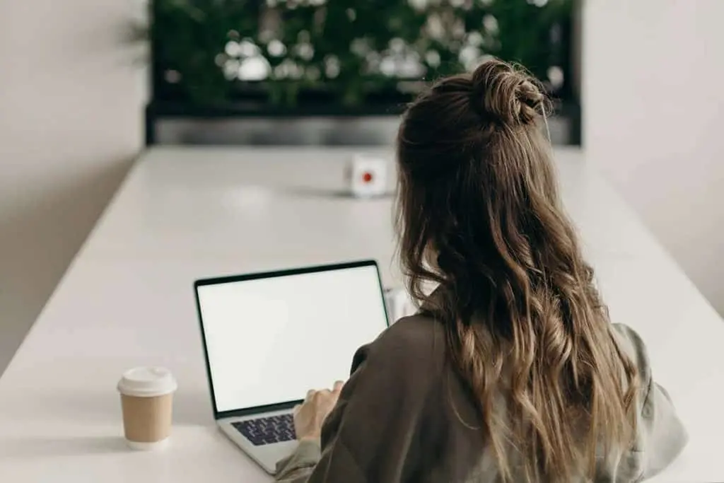 Woman learning online