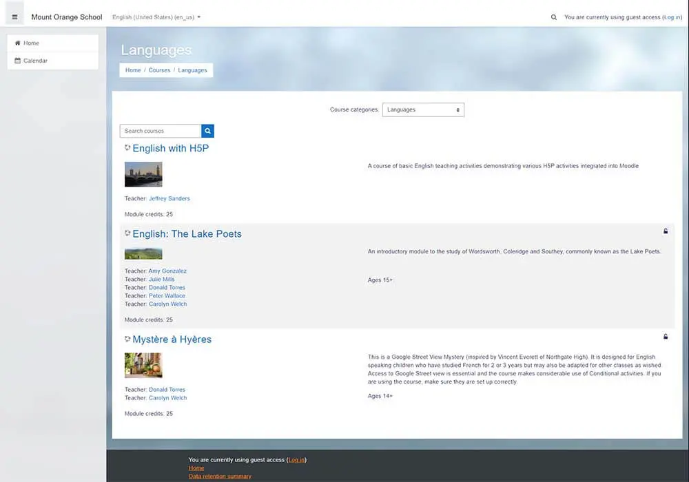 Example #1: Moodle