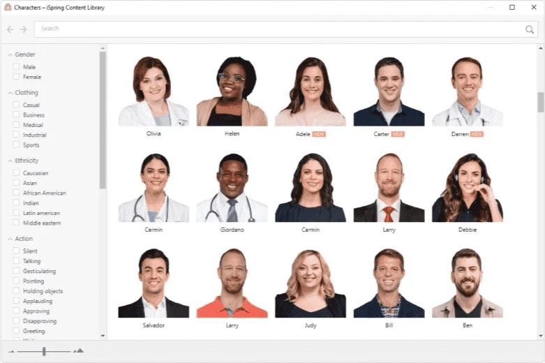 Characters in the iSpring Content Library