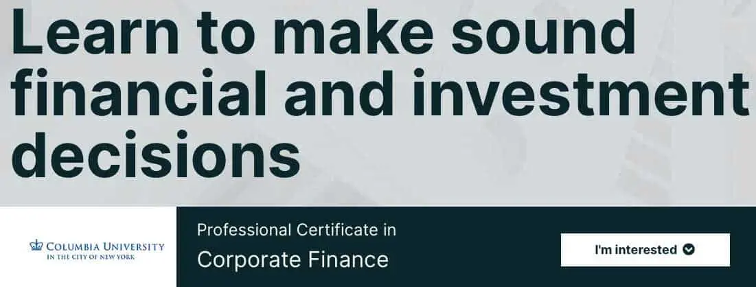 Corporate Finance (Columbia University x edX)