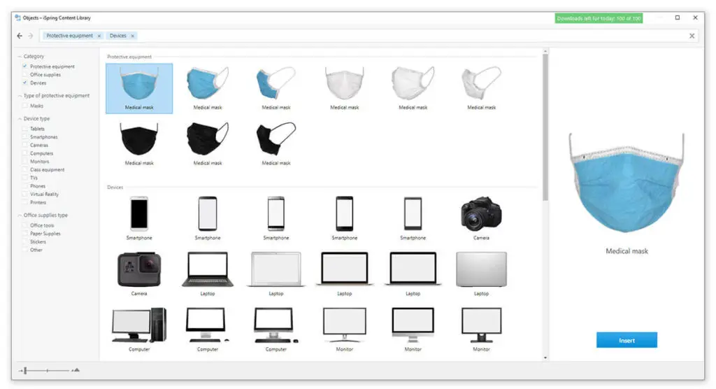 Object photos in the iSpring Content Library