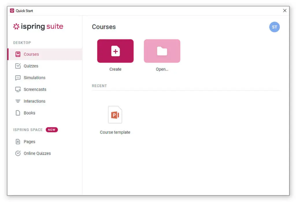 The iSpring Suite authoring interface