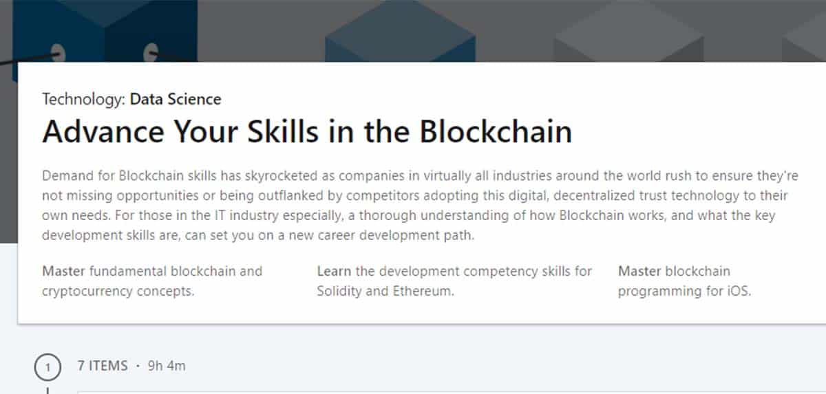 Advance Your Skills in the Blockchain (LinkedIn Learning)