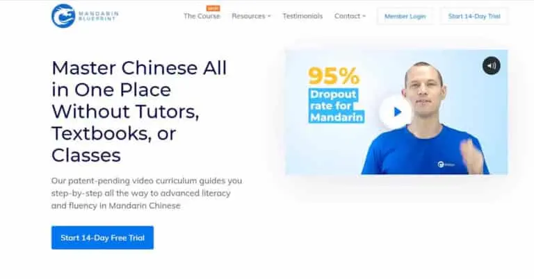 Mandarin Blueprint front page on website