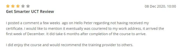 Online review of GetSmarter on Hellopeter