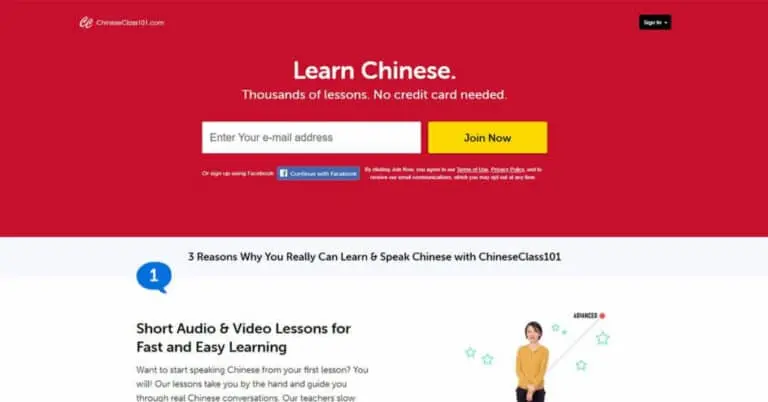 ChineseClass101 front page