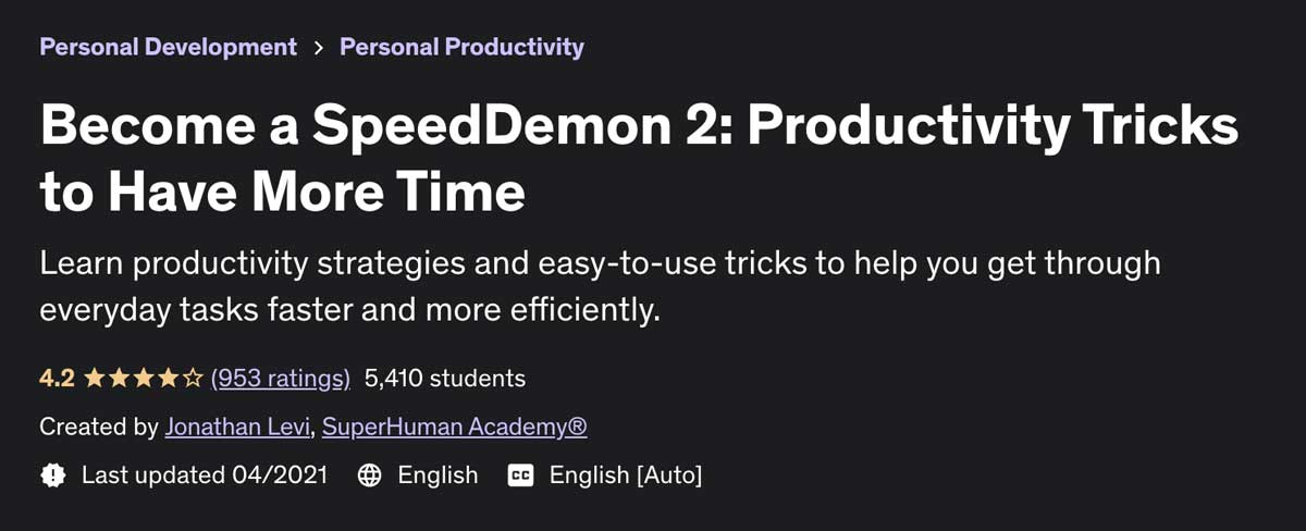 Udemy Course - Become a SpeedDemon 2