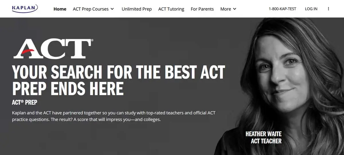 Screenshot from the Kaplan ACT course