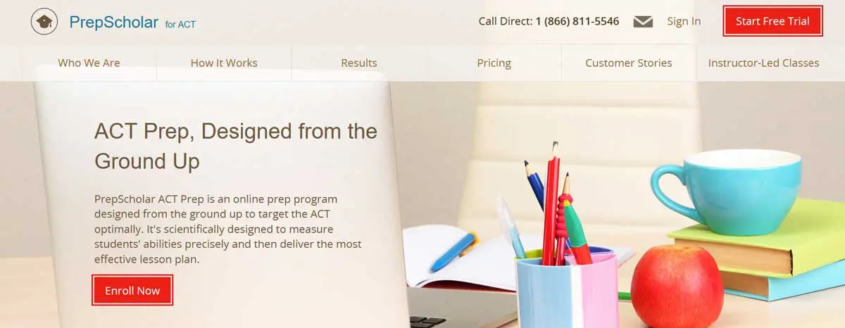 Screenshot of the PrepScholar ACT course