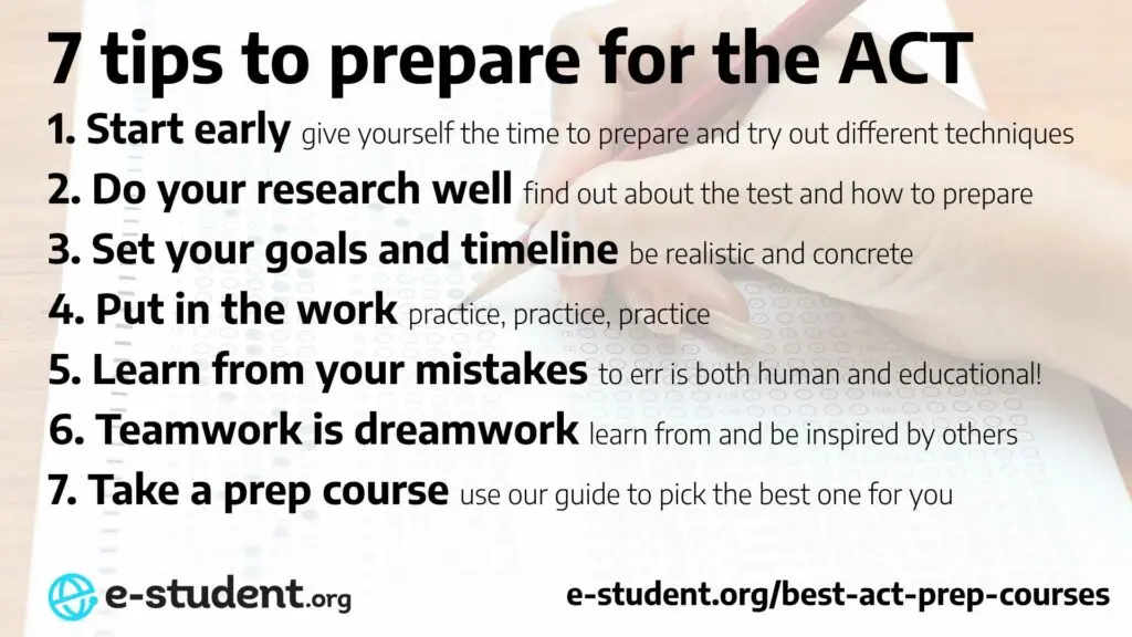 Our 7 main tips for preparing for the ACT