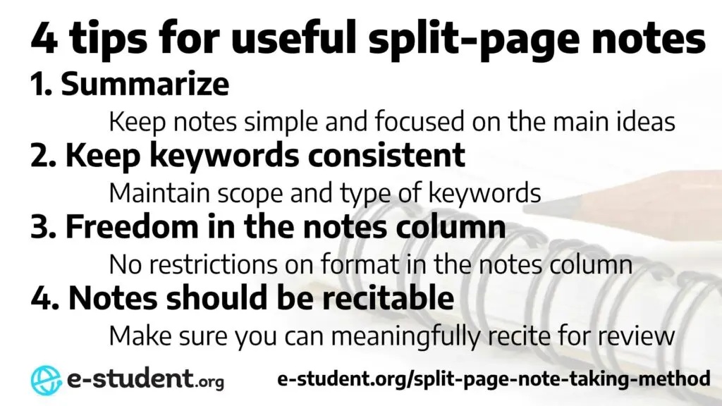 Our four top tips for useful split-page notes