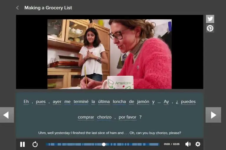 A video lesson in FluentU Spanish