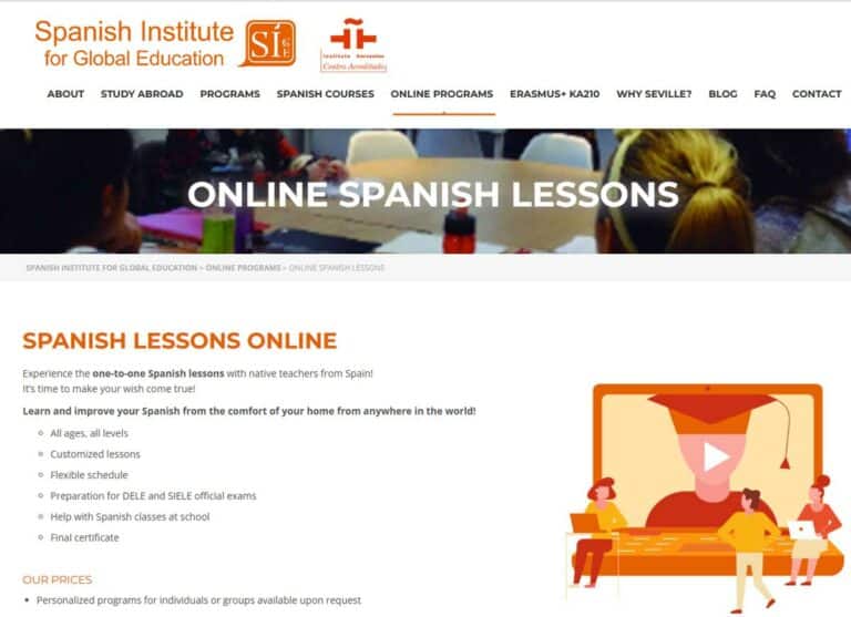 Spanish Institute homepage