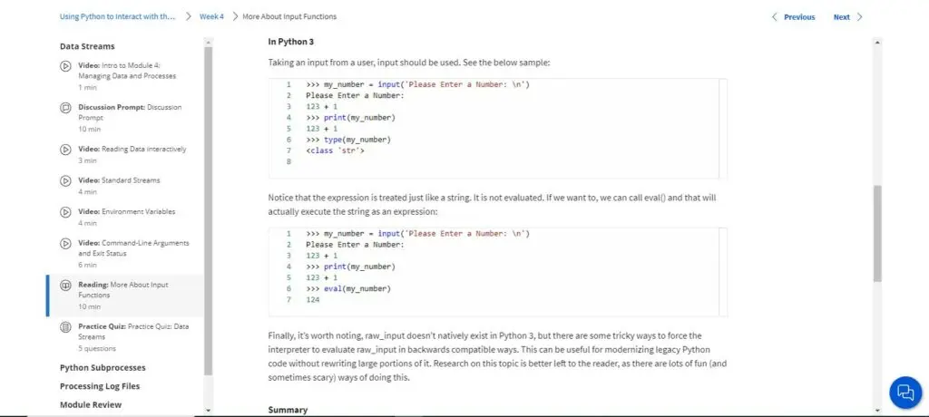 Example code snippet in the Google IT Automation with Python Professional Certificate