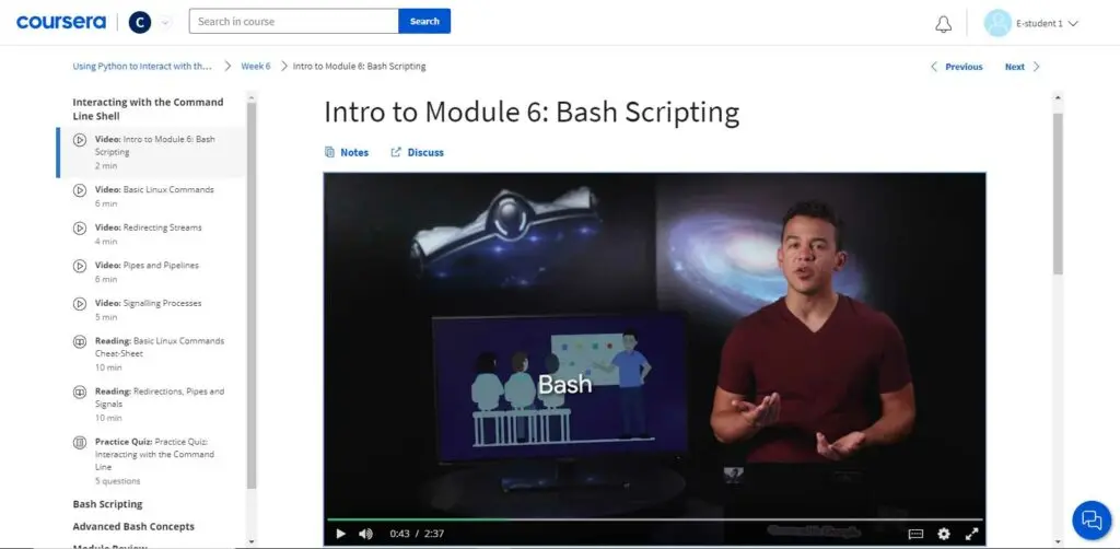 Screenshot of the second course of the Google IT Automation with Python Professional Certificate