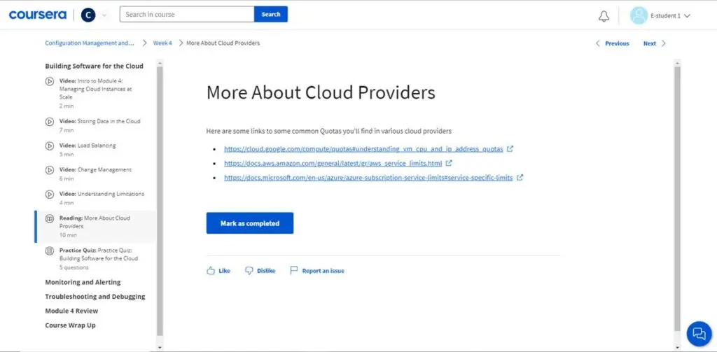 More resources on cloud providers in the Google IT Automation with Python course