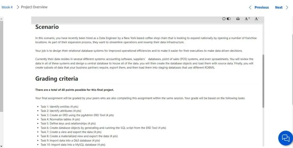 IBM Data Engineering - grading criteria
